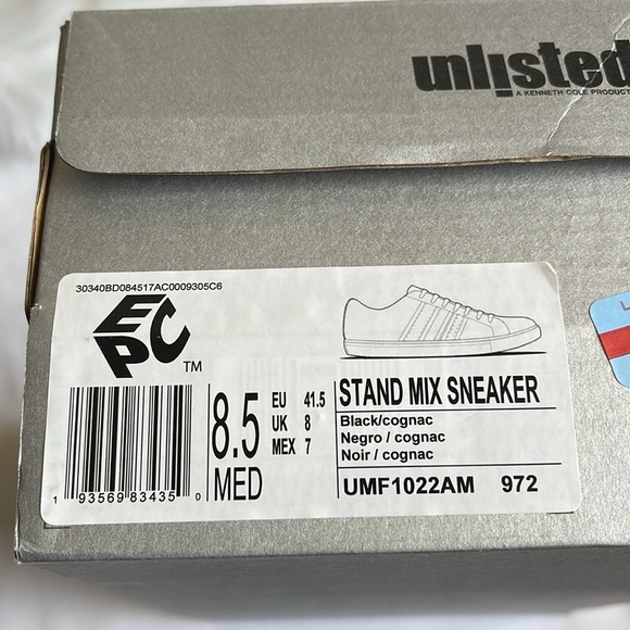 Unlisted Kenneth Cole Men’s Stand Mix Black/ Cognac Sneaker Size 8.5M. - Picture 7 of 7